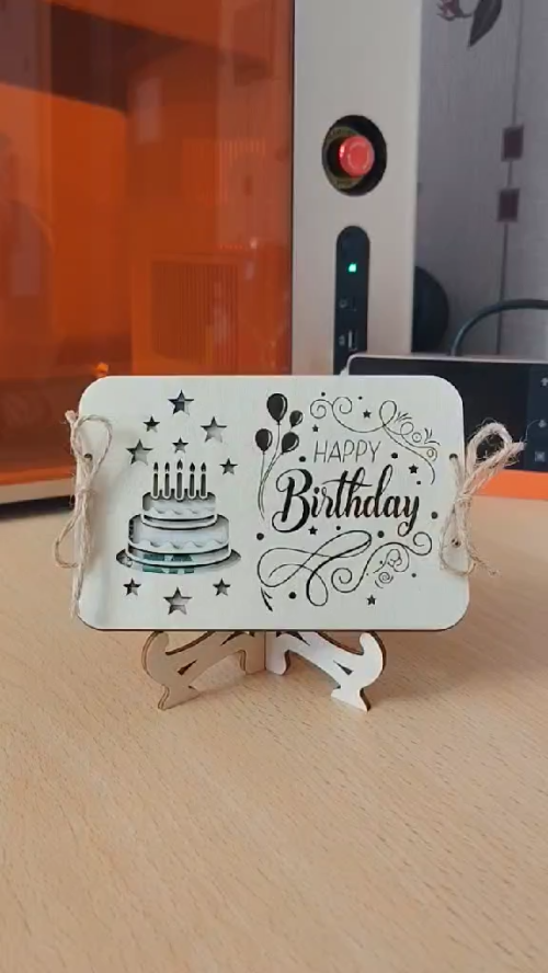 [Laser cut and engrave] Happy Birthday Wooden Money Holder SVG | Laser Cut Gift Card Holder | 3mm Plywood Laser File