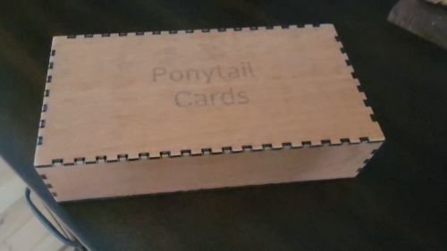 [Laser cut and engrave] Wooden Ponytail Cards Storage Box