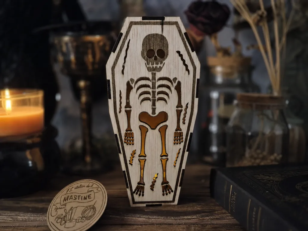 lanterne Cercueil bois pour Halloween