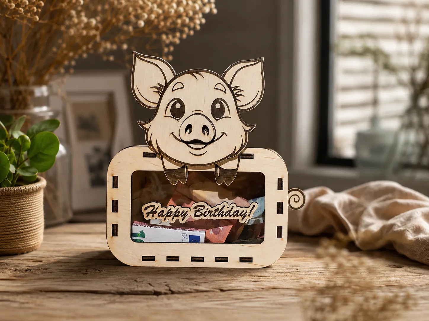 Happy Birthday Piggy Bank Money Box