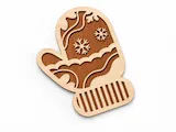 [Laser cut and engrave] Mitten Shaped Christmas Ornament with Snowflake Motif