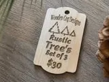 [Laser cut and engrave] Wooden Rustic Tree Set Hanging Tag