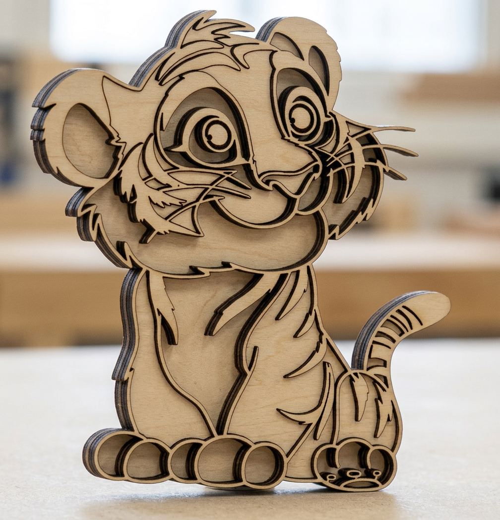 Figurine Multicouche petit tigre pour chambre d'enfant 1