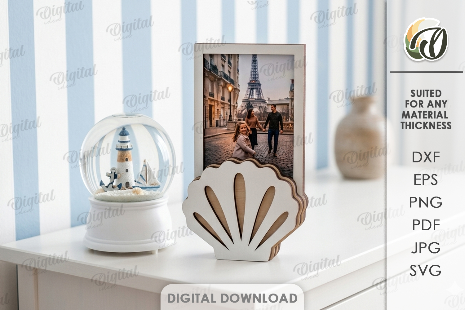 [Laser cut and engrave] 3D Polaroid Holder Bundle. 10 Cute Photo Stands Laser cut files. Desk Picture Display. Minimalist Home Decor. Heart. Daisy SVG. Retro