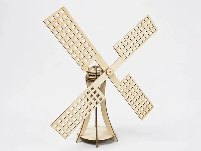 Maquette de moulin à vent miniature en bois