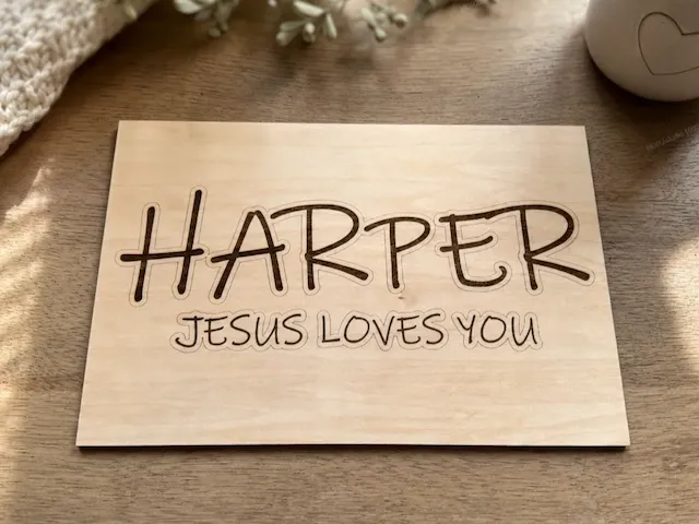 Harper - Jesus Loves You - Wooden Nursery Wall Sign - HDR2 Studio