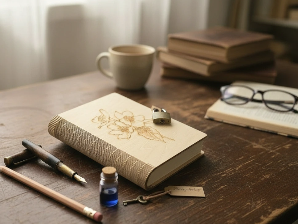 Buchhülle Box mit Blumenmotiv, DINA5, Buchschachtel, Buch Umschlag