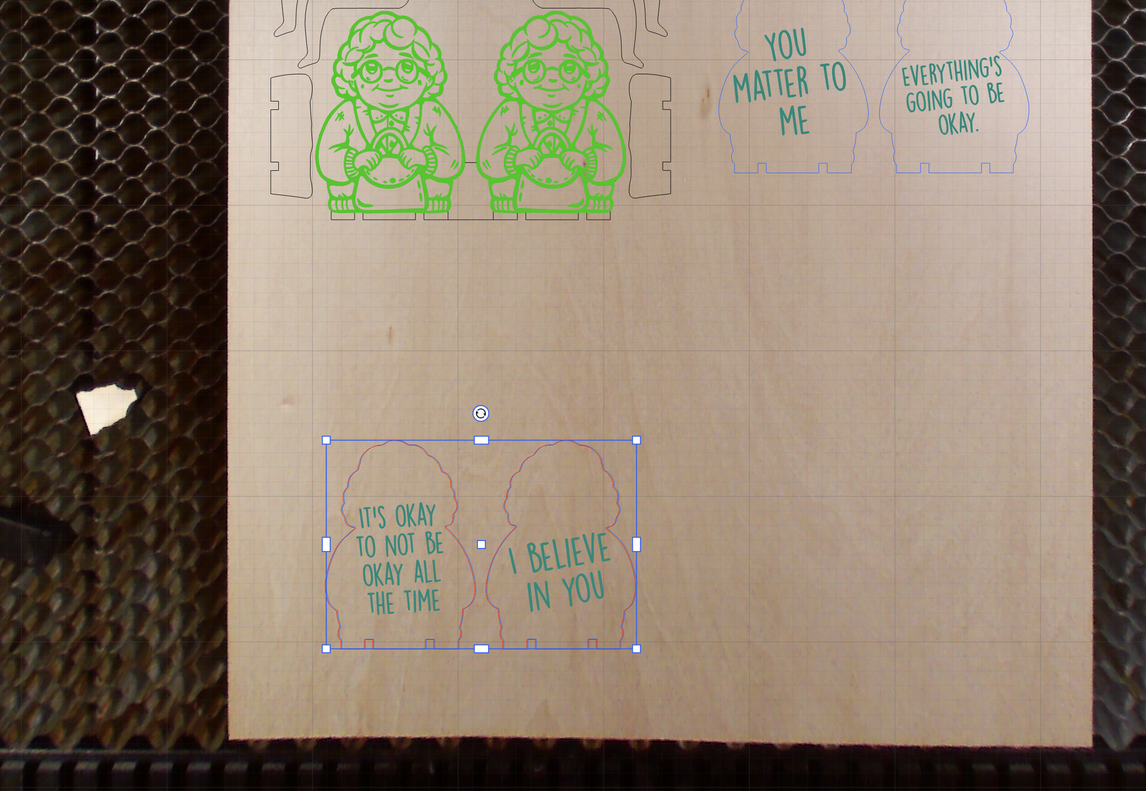 The Hidden Smile Project – 3mm Scrap Wood Lady instruction: step 8 -