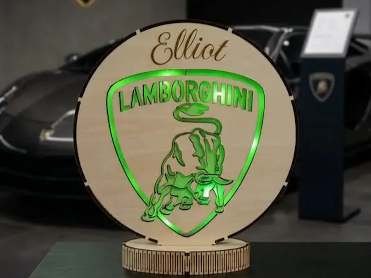 [Laser cut and engrave] lampe Lamborghini