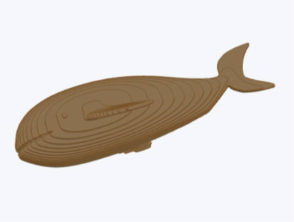 [Laser cut and engrave] Layered Whale Figurine for Nautical Home Decor