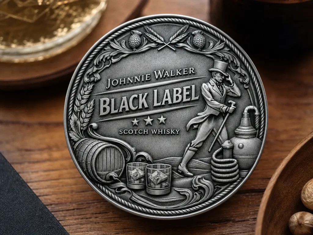 Johnnie Walker Black Label Embossed Coaster or Coin