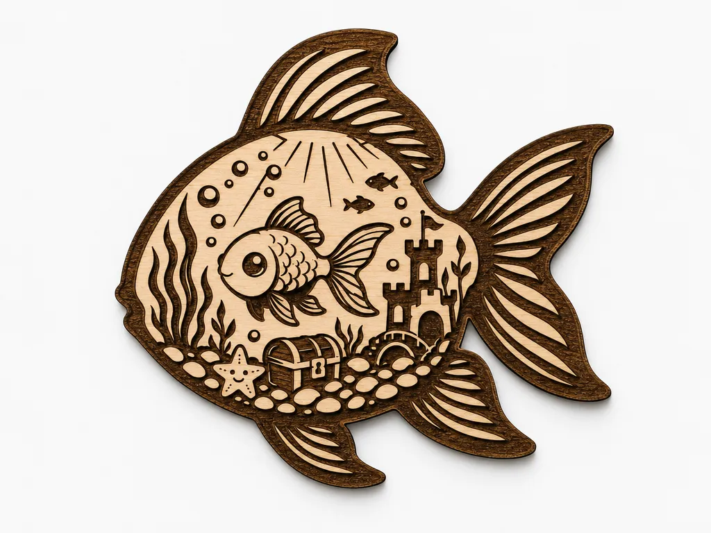 Goldfish Scenic Cut and Engrave