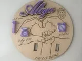 [Laser cut and engrave] Plaque pour bracelet de naissance personnalisée avec prénom et informations de bébé