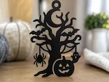 [Laser cut and engrave] Halloween Spooky Tree Hanging Ornament with Pumpkin Ghost and Spider