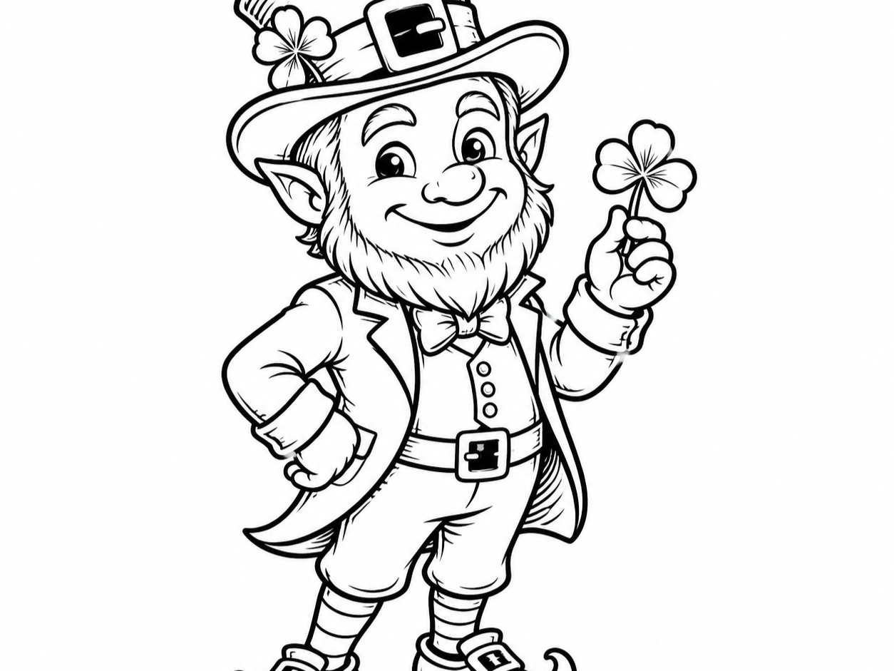 Leprechaun holding a shamrock
