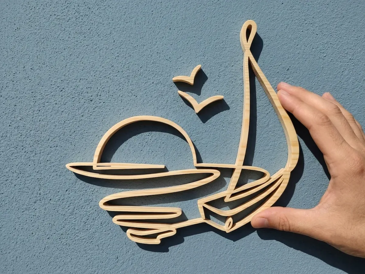 [Laser cut and engrave] Wall Decor - Sailboat at sunset