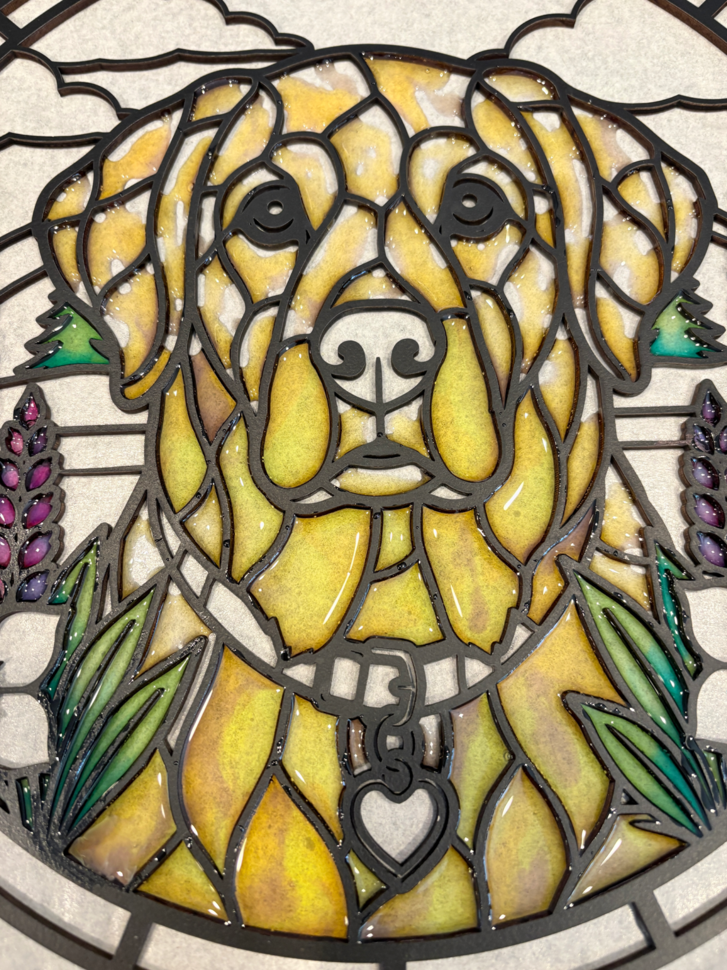 Personalized Stained Glass Style Dog Hanger 4