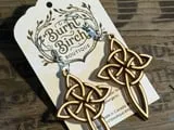 [Laser cut and engrave] Celtic Cross Dangle Earrings