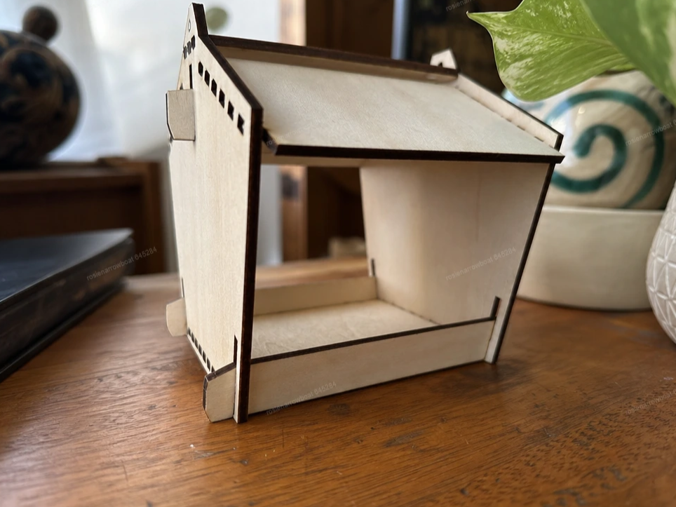 Small Wooden Bird Feeder House