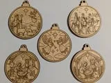 [Laser cut and engrave] Ornements de Noël ronds avec scènes de la nativité et anges