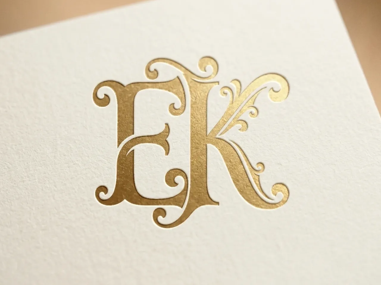 [Laser cut and engrave] EK Romantic Wedding Monogram – Flowing Intertwined Initials for Laser Cut Décor, Cake Toppers, Invitations & Engraving