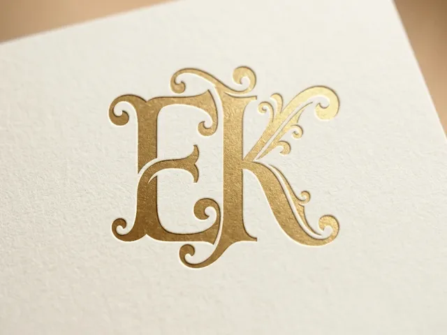 EK Romantic Wedding Monogram – Flowing Intertwined Initials for Laser Cut Décor, Cake Toppers, Invitations & Engraving