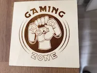 [Laser cut and engrave] Sous-verre en bois avec motif Gaming Zone et manette de jeu
