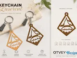 [Laser cut and engrave] Halloween themed wooden keychain set with pumpkin and witch hat motifs