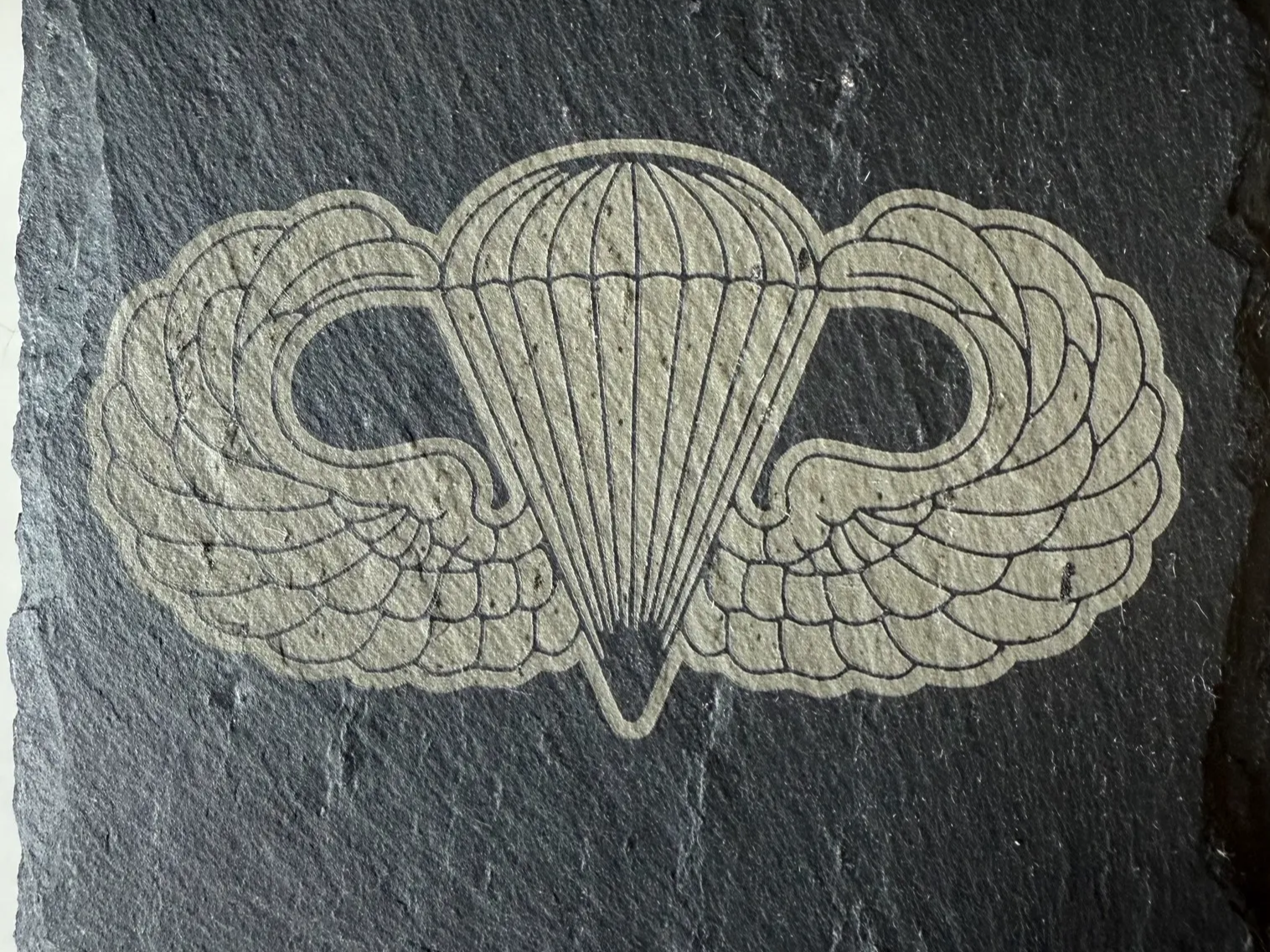 US Army Parachutist Badge on Natural Slate Coaster