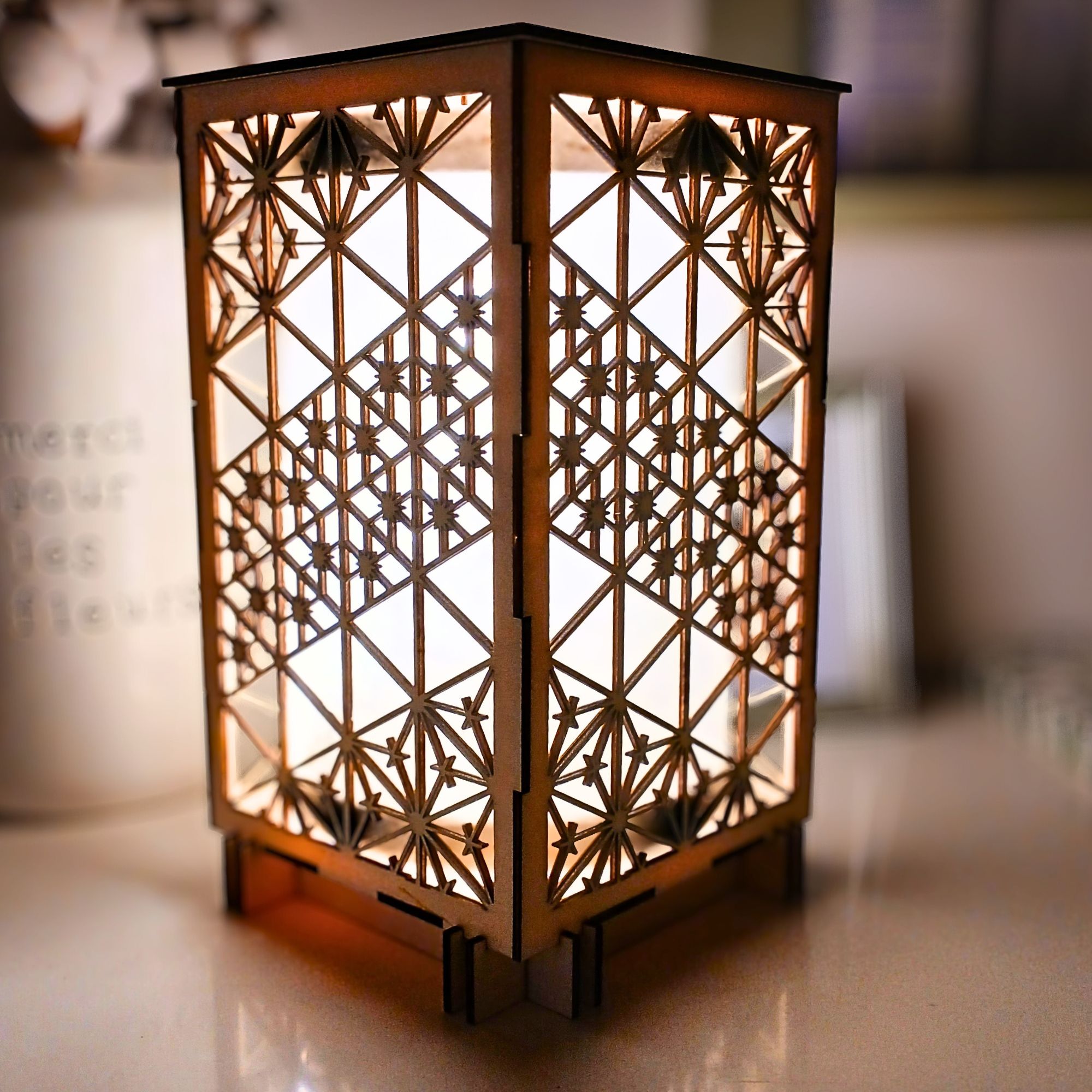 [Laser cut and engrave] Free Kumiko Asanoha Sample Pack - 3 SVG DXF Laser Cut Files