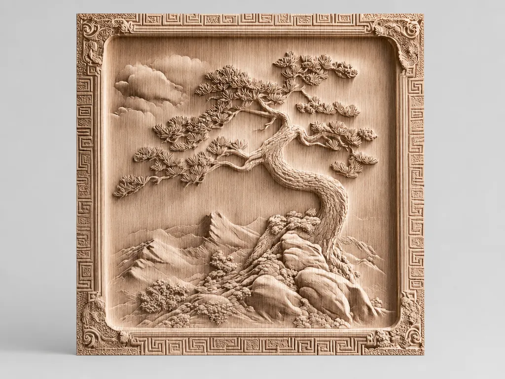 essai gravure bonsaï illusion 3D