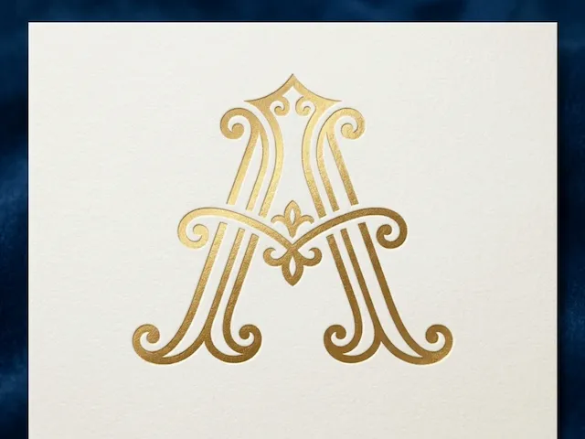 A Ornate Wedding Monogram – Decorative Initial with Intricate Flourishes for Laser Cut Signs, Cake Toppers & Engraving