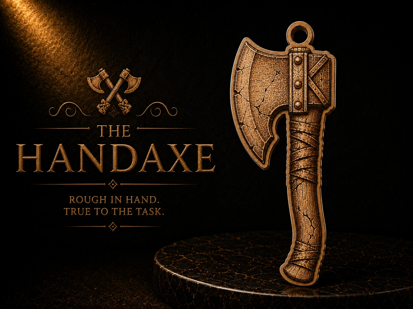 Viking Style DnD Hand Axe Pendant Keychain