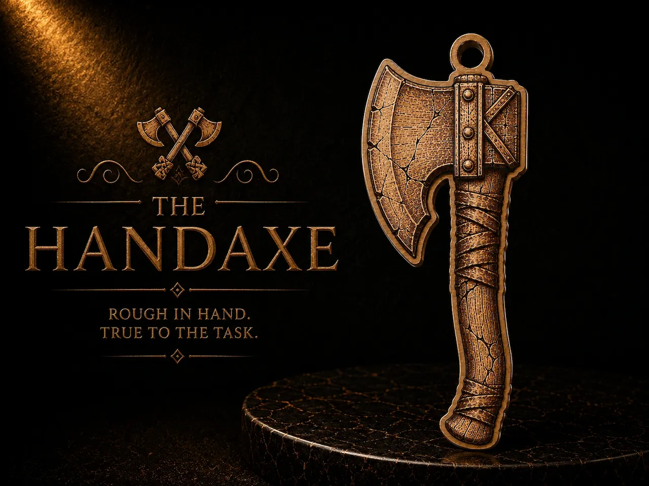 [Laser cut and engrave] Viking Style Hand Axe Pendant Keychain