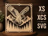 [Laser cut and engrave] Eagle Flying Over Mountain and Forest Landscape Wall Art