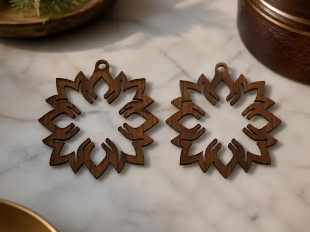 Star-Shaped Wooden Hanging Ornament