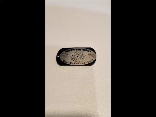 [Laser cut and engrave] Stay Groovy Metal Tag with Smiley Face and Rose Motif