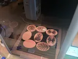 [Laser cut and engrave,Screen printing] Oval Wooden Keychains with Colorful Fractal Tree Patterns