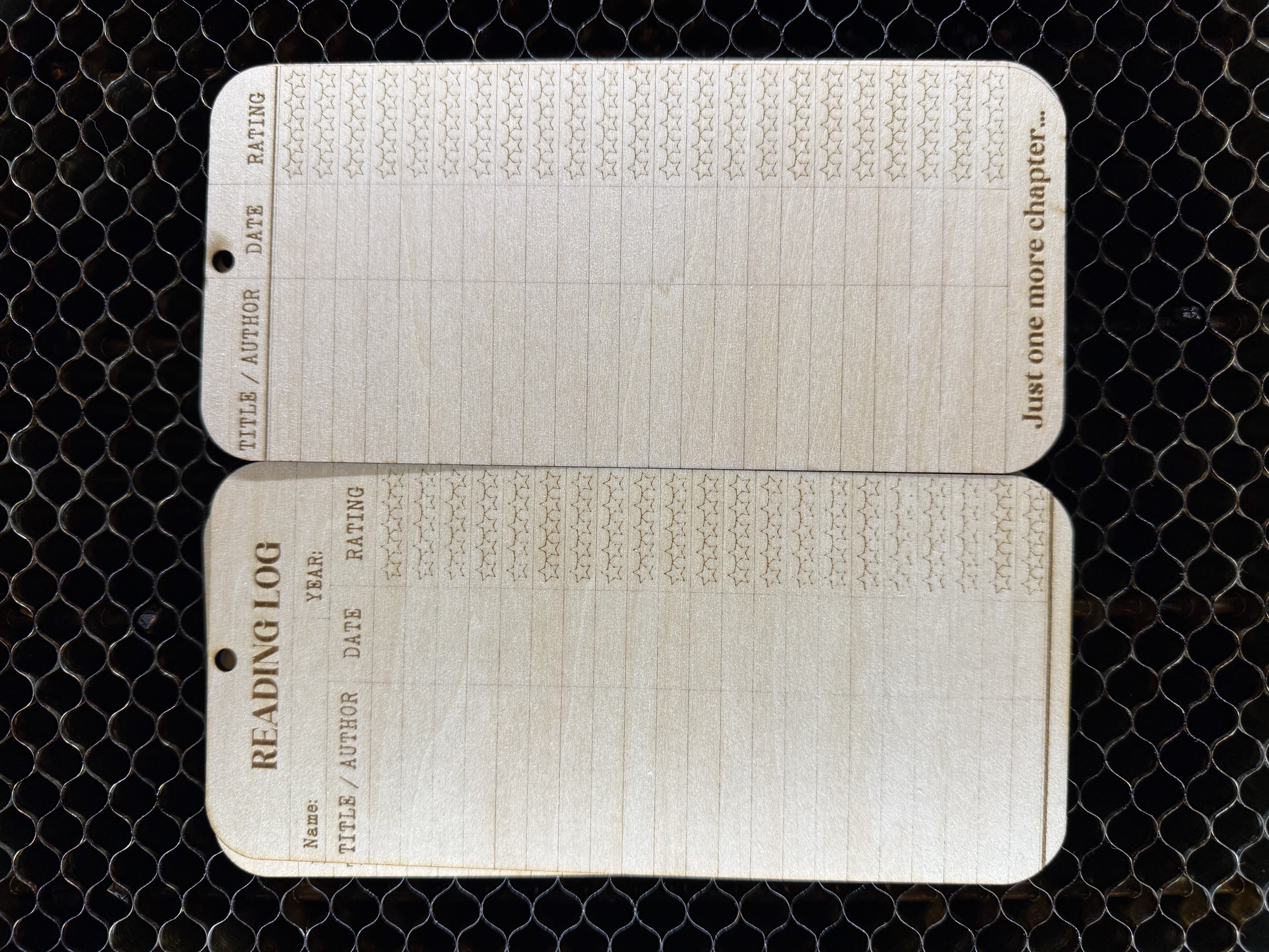 [Laser cut and engrave] Wooden Reading Log Bookmark with Star Rating System