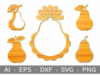 [Laser cut and engrave] Pear - Laser Cutting Design Bundle