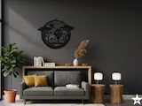 [Laser cut and engrave] Circular Lion Silhouette Wall Hanging with African Savanna Landscape