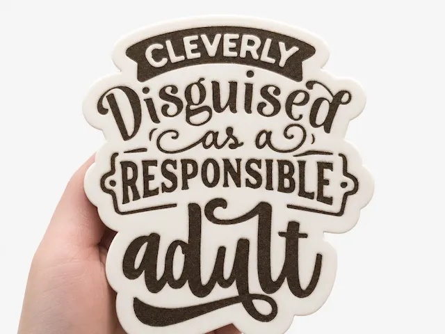 Cleverly Disguised As A Responsible Adult Typography Sign