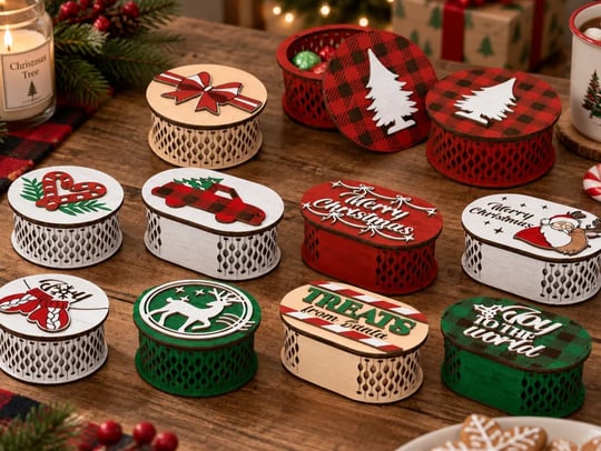 Decorative Christmas Boxes, 10 Designs