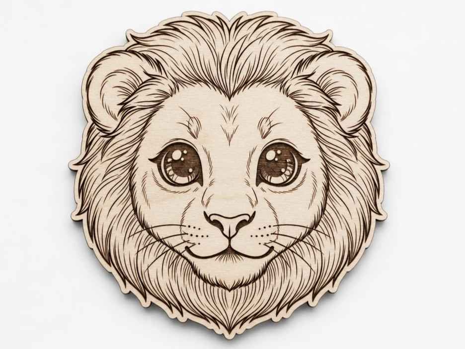 Cute Lion Head Wall Art