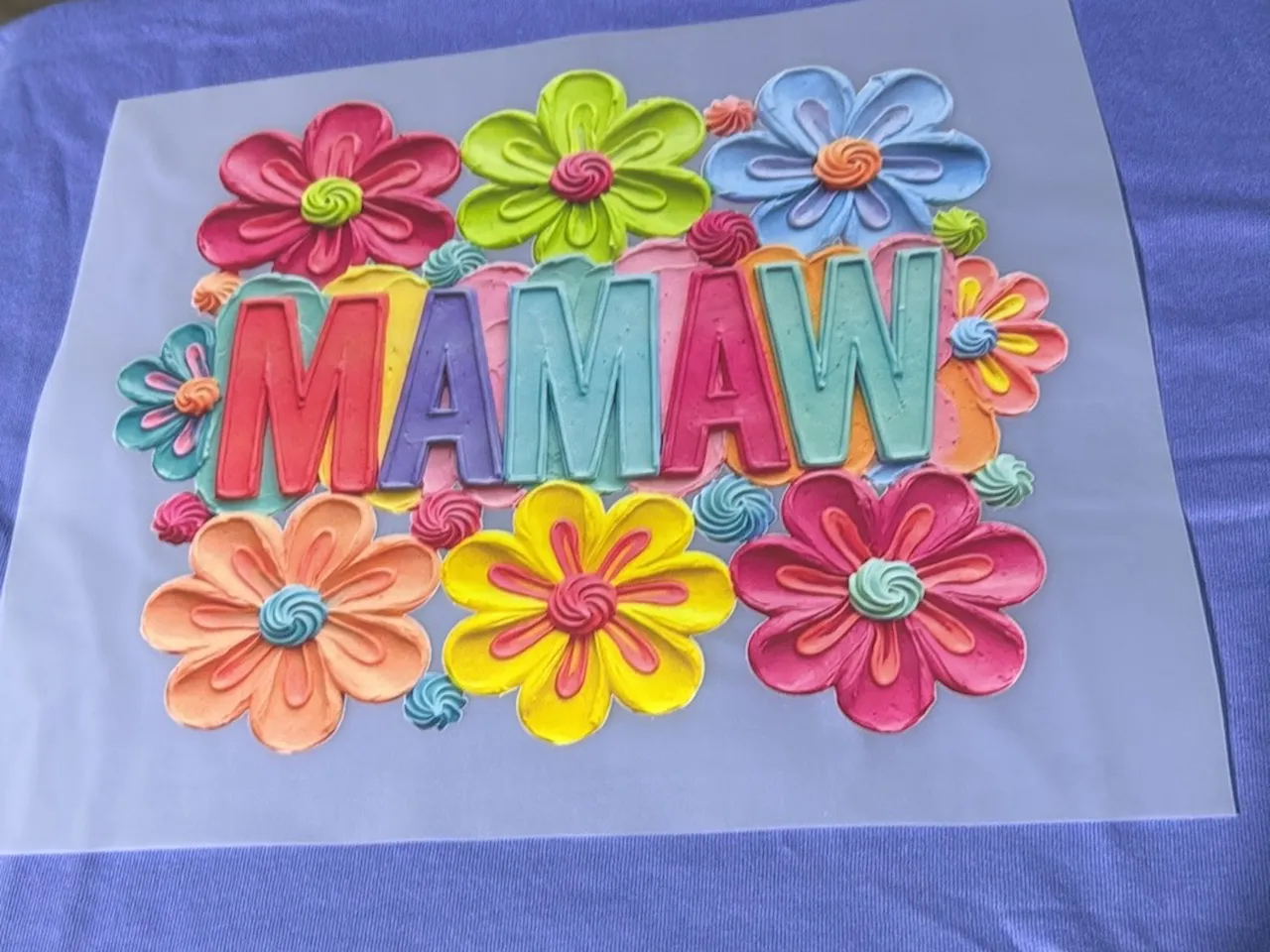 [Laser cut and engrave] Mamaw Floral Typography Art Print