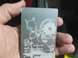 [Laser cut and engrave] Mewtwo Metal Trading Card