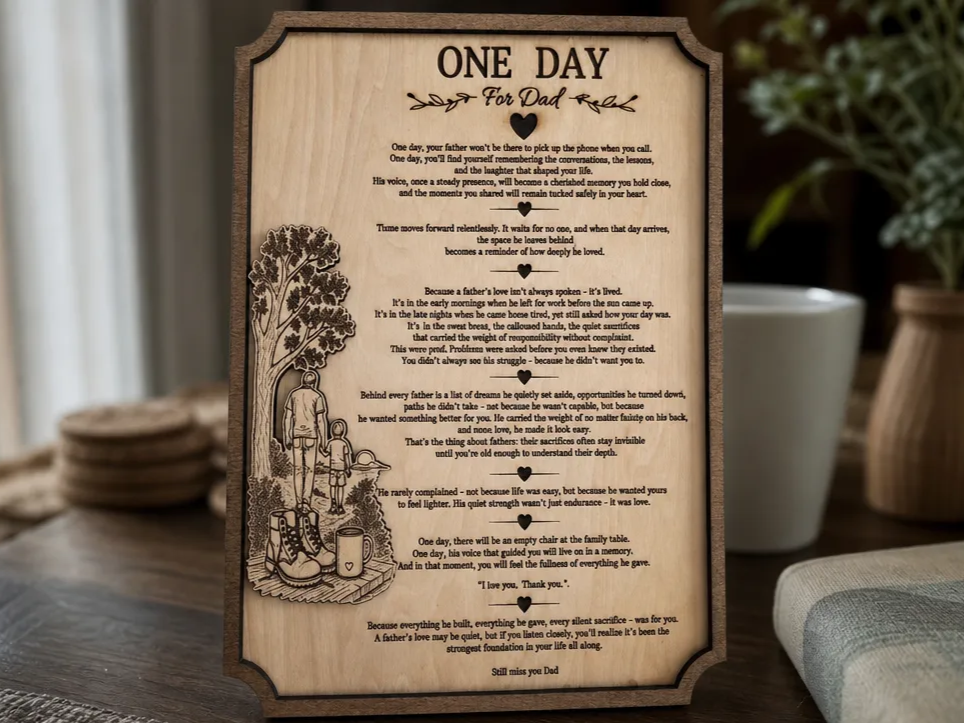 One Day For Dad Memorial Poem Plaque