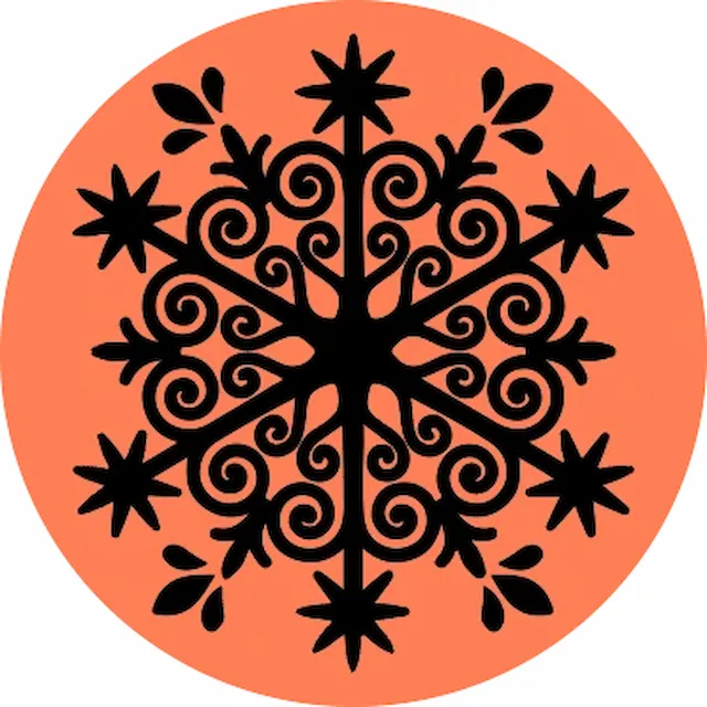 Round Leather Coaster with Snowflake Pattern.xcs