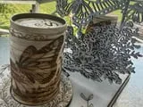 [Laser cut and engrave] Butterfly & Wildflower Salt Pepper Shakers & Rack