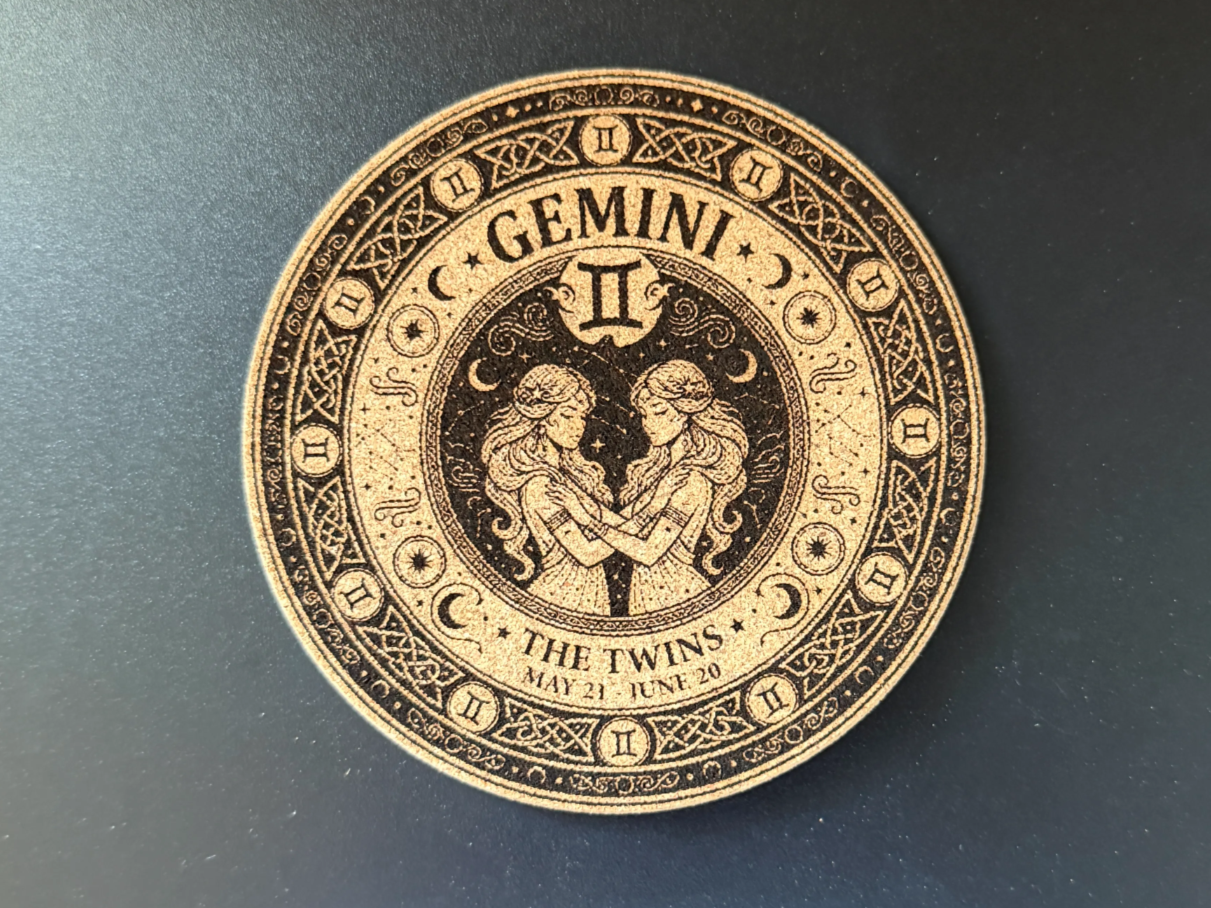 The Twins: Gemini Constellation & Celtic Knot Coaster
